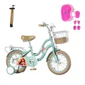 Produktbild: Habib Gruppe Mädchenfahrrad Klassik | Inkl. Luftpumpe & 6-teiligem Schutz-Set | Kohlenstoffstahlrahmen & Duales Bremssystem | Mitwachsend & sicher für Mädchen 3-8 Jahre: Mint / 14 zoll