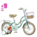 Produktbild: Habib Gruppe Mädchenfahrrad Klassik | 14 Zoll | Elegantes Design in Mint | Inkl. Luftpumpe & 6-teiligem Schutz-Set | Karbonstahlrahmen & Duales Bremssystem | Mitwachsend & sicher für Mädchen 3-8 Jahre