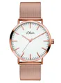 Produktbild: Orig. s.Oliver Damenuhr SO-3146-MQ edler Stahl roségold Analog UVP:99,95€ NEU