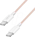 Produktbild: LOGILINK CU0343 - Sync- & Ladekabel, USB-C -> C, 60 W, pink, 0,5 m