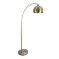 Produktbild: Relaxdays Stehlampe, Metall, E27 Fassung, Wohn- & Schlafzimmer, HxBxT: 180x92x35 cm, bogenförmige Standleuchte, Gold