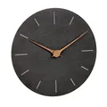 Produktbild: TFA Dostmann Moderne Wanduhr Schiefer, 60.3068.10, ohne Tickgeräusche, mit Walnuss Holz Zeigern, Quarzuhr, 25 cm, zum Hängen, schwarz