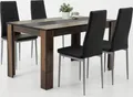 Produktbild: Essgruppe Helene IV  Tisch Oldwood Wendepl. schwarz/weiß, 4x Stuhl schwarz
