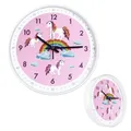 Produktbild: Coslife Wanduhr Kinder Einhorn -Für Mädchen Und Jungen - Bunte Lernuhr Für Kinder-Schule, Schlafzimmer,Klassenzimmer(Pink)
