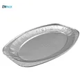 Produktbild: 100 Stück Alu-Servierplatten 43x28 cm Ovaler Einweg-Aluservierteller Grilltablet