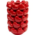 Produktbild: Kare Design Vase Hearts, Rot, Herzen, handgearbeitet, Unikat, Porzellan Glasiert, Vase Groß, Dekorationsvase, Tischvase, Blumenvase fürs Wohnzimmer, Accessoire, 33x21,5x21,5 cm (H/B/T)