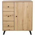 Produktbild: arthur berndt Kommode, Eiche Artisan, Holzwerkstoff, 1 Fächer, 3 Schubladen, 82x92x40 cm, Blauer Engel, Hergestellt in Deutschland, Wohnzimmer, Kommoden & Sideboards, Kommoden
