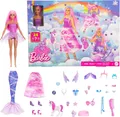 Produktbild: Barbie Adventskalender Puppe 24 Überraschungen Einhorn Meerjungfrau Tiere 1 Stk