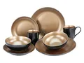 Produktbild: CreaTable, 23599, Serie GLAMOUR - Gold, 8-teiliges Geschirrset, Kombiservice aus Steinzeug, spülmaschinen- und mikrowellengeeignet, Qualitätsproduktion