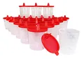 Produktbild: Medi-Inn Urinbecher 125 ml mit rotem Schnappdeckel Urinprobenbecher Kunststoffbecher (25 Stück)