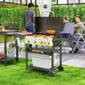 Produktbild: Outsunny Gasgrill 12 KW 4+1 Brenner BBQ Grillwagen aus Edelstahl Seitenbrenner