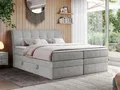 Produktbild: MKS MÖBEL Boxspringbett GOLD 10 KING (Set, zwei Bonell-Matratzen, zwei Multipocket-Matratzen, Topper T25/Visco), Polsterbett mit Bettkasten und fünf Matratzen - Stauraumbett