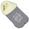 Produktbild: Baby Fußsack WinterFußsack für Kinderwagen Wolle Maße 85 cm für Buggy Teddybär Flachs [071]