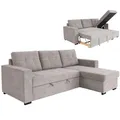 Produktbild: Ecksofa - light grey - Liegefunktion und Staukasten Sofa Wohnlandschaft Couch