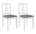Produktbild: vidaXL Esszimmerstuhl Esszimmerstühle mit Polstern 2 Stk. Weiß Massivholz (2 St)