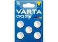 Produktbild: Knopfzelle VARTA Professional Electronics CR2016, Spannung 3 V, Kapazität 90 mAh, Lithium, 5 Stück