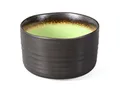 Produktbild: Matcha Schale / Teeschale Keramik, 500ml, anthrazit/grün, handglasiert