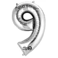 Produktbild: SuperShape 9 silber Folienballon P50 verpackt 63 x 86 cm