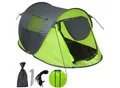 Produktbild: tectake® Pop-up Wurfzelt, für 2 Personen, wasserdicht, mit Moskitonetz, inklusive Heringe, Spannseile und Tragetasche