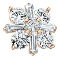 Produktbild: Piercingfaktor Aufsatz für Dermal Anchor Piercing Hautanker Implantat Skin Diver mit Kristall Princess Cut Rosegold