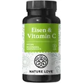 Produktbild: NATURE LOVE® Eisen mit 43mg natürlichem Vitamin C – 20mg Eisenbisglycinat – 120 Kapseln