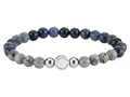 Produktbild: LIEBESKIND BERLIN LJ-0091-B-17 Perlenarmband Blue Vein & Grey Jaspis Edelstahl
