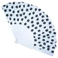 Produktbild: Funny Fashion Fifties Fächer mit Punkten | Weiß Schwarz - Handfächer Faltfächer Vintage Kostüm Zubehör Polka Dots 50er Jahre Outfit Sommerparty Festival Sommer Karneval