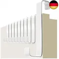 Produktbild: 4smile Türhaken zum Einhängen – 10 Stück weiße Kleiderhaken Tür mit Filz-Pads al