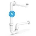 Produktbild: G 1 1/4 Zoll Raumsparsiphon fürs Badezimmer  32 mm flacher WaschbeckenSiphon ...