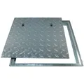 Produktbild: ACO Severin Ahlmann GmbH & Co. KG Erdschacht Schachtabdeckung FL 2.0 Easy mit Rahmen, Stahl verzinkt, Belastung 5kN, 60x60x3.7 cm, 2-St., Größe: 600x600mm, begehbar, rutschfest, für Außen- und Innenbereich silberfarben 60 cm x 3.7 cm x 60 cm