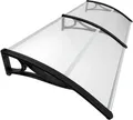Produktbild: VOUNOT® Vordach für Haustür, 200 x 80 cm Transparentes Pultbogenvordach Schwarz
