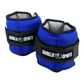 Produktbild: GORILLA SPORTS® Gewichtsmanschetten - 2er Set, Verstellbar, 0,45kg - 2,25 kg je Gelenk, Neopren, Farbwahl - Handgelenk Laufgewichte, Ankle Weights, Gewichte für Beine und Arme, Fußgewichte (Blau)