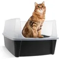 Produktbild: Offene Katzentoilette Xl – Große Katzenstreubox Ohne Deckel, Hoher Rand, Einfach Zu Reinigen, Spritzschutz, Für Große Katzen & Kätzchen, Bpa-freier Kunststoff - Iris Ohyama