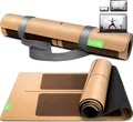 Produktbild: BACKLAxx® Kork Yogamatte mit Naturkautschuk inkl. Mattengurt - Nachhaltige Sportmatte (Fitnessmatte) rutschfest schadstofffrei mit Anti-Rutsch-Zonen