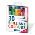 Produktbild: STAEDTLER 334 C30P Fineliner triplus (dreikant, Set mit 30 brillanten Farben, hohe Qualität Made in Germany, superfeine, metallgefasste Spitze, Linienbreite ca. 0,3 mm)
