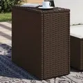 Produktbild: vidaXL Garten-Beistelltisch mit Glasplatte Braun 58x27,5x55 cm Rattan