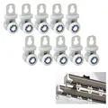 Produktbild: Vorhang Track Roller Vorhangschiene Aluminium - Vorhangschienen Gleiten Gardinenschiene Metall Zwei RäDern Drapery-Schiene Richtungsrolle GeräUschlose Umlenkrolle Gardinen Schiebevorhang 10 StüCke