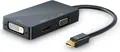 Produktbild: CSL 3in1 Mini DisplayPort zu HDMI, DVI, VGA Adapter Konverter, miniDP 1.2 4k 3840x2160 UHD 2160p, 0,15m
