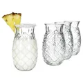 Produktbild: MamboCat 4er Set Pina Ananas Gläser I 400ml, Höhe 14,8cm I für 4 Personen I klares Cocktailglas mit Ananas-Relief I transparente Partygläser im Sommer I Saftgläser, Longdrink-Glas, Wasserglas