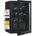 Produktbild: Exquisit Glastürkühlschrank GKS120-GT-160C schwarz | Nutzinhalt: 118 L | Türschloss | 3 Gitterablagen | Umluftventilator | Standgerät - Schwarz