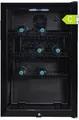 Produktbild: Flaschenkühlschrank Glastür 118L schwarz Umluft LED Schloss 3 Ablagen EEK C