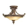 Produktbild: Deckenleuchte Rustikal in Bronze Creme Ø48cm Glas Deckenlampe Wohnzimmer SERNOY