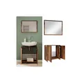 Produktbild: Vicco Badmöbelset Kiko Old Style modern Badezimmerschrank Badschrank Badezimmermöbel Waschtischunterschrank Badspiegel Schranktür Schrankfach