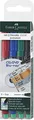 Produktbild: Faber-Castell 1513 04 - Marker MULTIMARK permanent, Stärke: F, 4er Etui, Inhalt: je 1x rot, blau, grün, schwarz