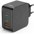 Produktbild: Hama Schnellladegerät, 2x USB-C, 1x USB-A, PD, 65 W, Schwarz (65 W) (00201961)