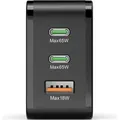 Produktbild: Schnellladegerät, 2x USB-C, 1x USB-A, PD, 65 W, Schwarz (00201961) Schnellladegerät (USB-A + USB-C) - Schwarz