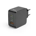 Produktbild: Schnellladegerät, 2X USB-C PD, 1x USB-A QC, 65 W, Schwarz