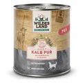 Produktbild: Wildes Land - Nassfutter für Hunde - Kalb PUR - 6 x 400 g - mit Distelöl - Getreidefrei - Extra hoher Fleischanteil von 70% - Beste Akzeptanz und Verträglichkeit