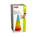 Produktbild: HABA Steckturm Kunterbunt - Motorikspielzeug aus bunten Stapelringen - Babyspielzeug aus Holz - Made in Germany - Ab 12 Monaten – 2010995001