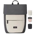 Produktbild: LARKSON Rucksack Damen Klein Beige Schwarz - Ronja - Moderner Tagesrucksack mit Laptopfach für Uni Business City - 10L - Nachhaltig - Wasserabweisend